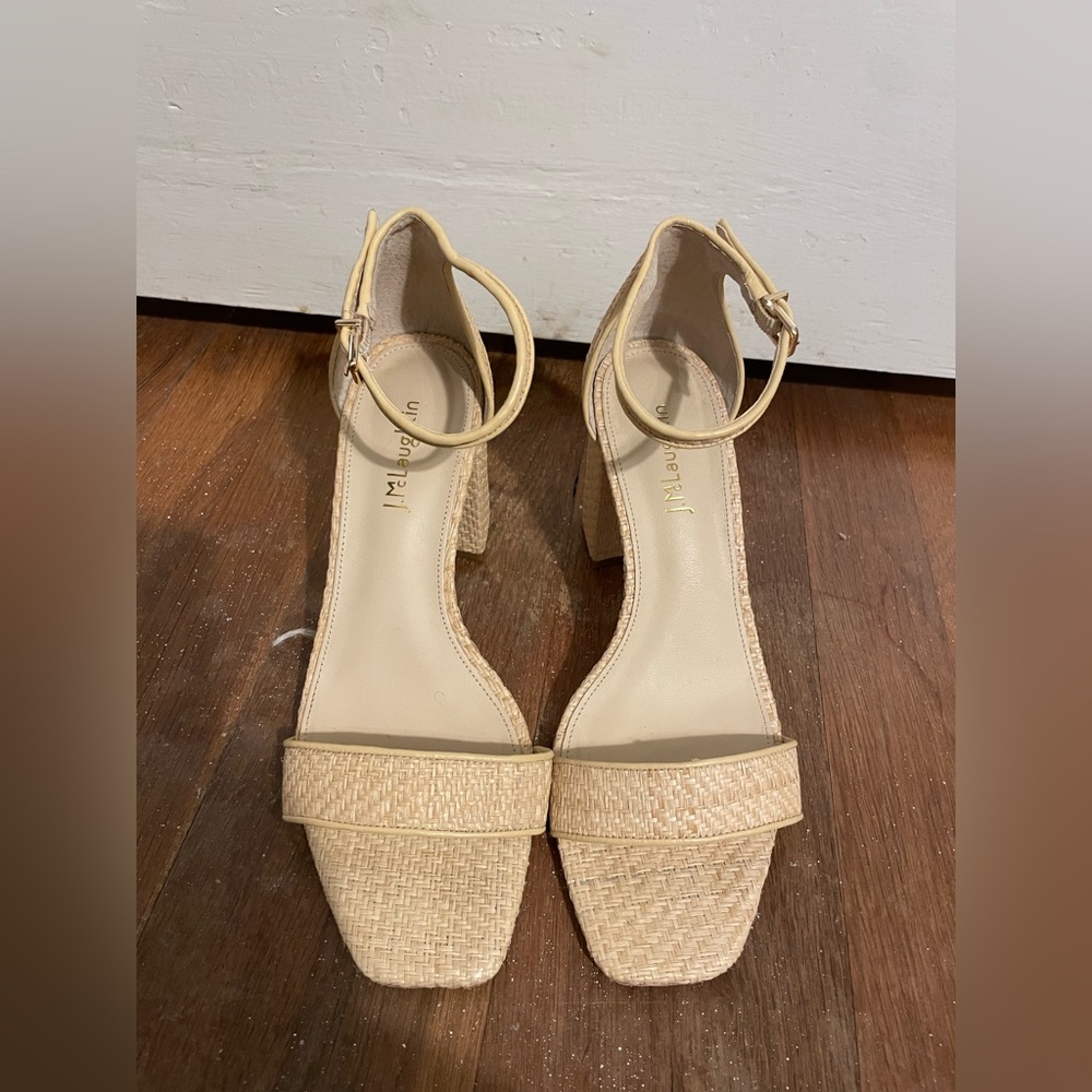 J McLaughlin Size 8 Tan Strap Heels